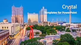 Presentation with san antonio - Theme enhanced with san antonio texas usa skyline background and a teal colored foreground