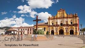  Presentation with cultural - Audience pleasing PPT theme consisting of san-cristobal-de-las-casas backdrop and a coral colored foreground