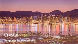  Presentation with san diego california - Cool new slide deck with san diego california usa cityscape backdrop and a coral colored foreground