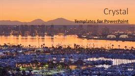  Presentation with san diego california - Slides having san-diego-california-usa-dawn background and a coral colored foreground