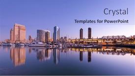  Presentation with san diego california - PPT theme having san-diego-california-usa-downtown background and a light blue colored foreground