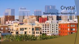  Presentation with san diego california - Colorful theme enhanced with san diego california usa downtown backdrop and a light blue colored foreground