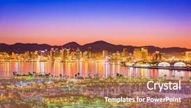  Presentation with san diego california - Beautiful theme featuring san diego california usa downtown backdrop and a coral colored foreground