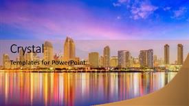  Presentation with san diego california - Theme having san diego california usa downtown background and a gold colored foreground