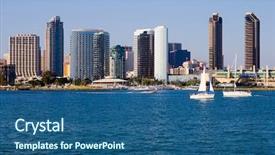  Presentation with san diego california - Theme consisting of san diego california background and a ocean colored foreground