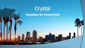  Presentation with tree silhouette - Cool new slides with san diego dawn in early backdrop and a teal colored foreground