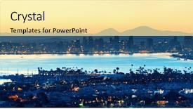  Presentation with skyline - PPT layouts having san diego downtown skyline background and a blonde colored foreground