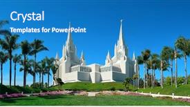  Presentation with mormon temple - Presentation theme having san diego mormon temple background and a teal colored foreground