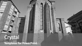  Presentation with black church - Presentation design consisting of san domenico church in alba background and a gray colored foreground