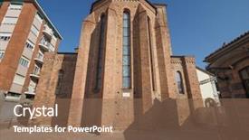  Presentation with church - Slide set having san domenico church in alba background and a violet colored foreground