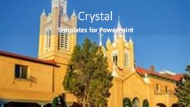  Presentation with albuquerque - Slide set enhanced with san-felipe-de-neri-church background and a teal colored foreground