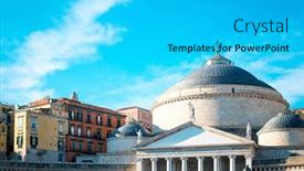  Presentation with square - Amazing PPT theme having san-francesco-di-paola-plebiscito backdrop and a cyan colored foreground