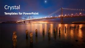  Presentation with san francisco - Audience pleasing PPT theme consisting of san-francisco-bay-bridge-during backdrop and a ocean colored foreground
