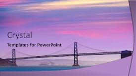  Presentation with san francisco - Beautiful slide set featuring san francisco bay bridge from pier 7 sunset in california usa backdrop and a light blue colored foreground