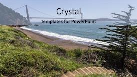  Presentation with recreation - Audience pleasing slide deck consisting of san francisco bay hiking trail and beach cove with view through golden gate bridge in golden gate national recreation area backdrop and a light blue colored foreground