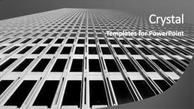  Presentation with tall building - Colorful PPT theme enhanced with gerl - business woman and laptop backdrop and a gray colored foreground