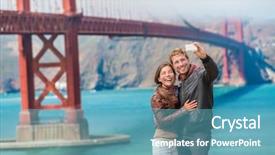  Presentation with happy birthday gold - PPT layouts with san francisco by golden gate background and a teal colored foreground