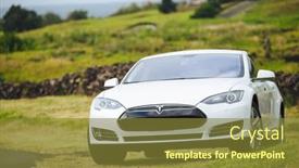  Presentation with electric car - Audience pleasing presentation theme consisting of san-francisco-ca-april-2014 backdrop and a tawny brown colored foreground