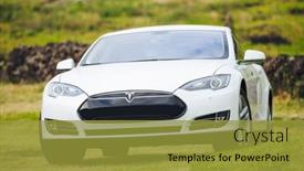  Presentation with electric car - Presentation featuring san-francisco-ca-april-2014 background and a gold colored foreground