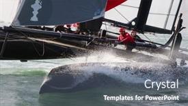  Presentation with sailboat - Theme having san-francisco-ca-october-4 background and a gray colored foreground