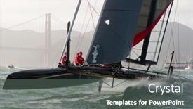  Presentation with sailboat - Beautiful theme featuring san-francisco-ca-october-4 backdrop and a dark gray colored foreground