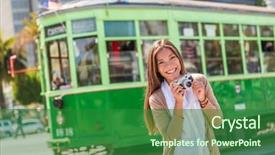  Presentation with vintage car - Amazing presentation having san francisco cable car tramway backdrop and a forest green colored foreground