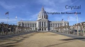  Presentation with balanced budget - Theme featuring san-francisco-california-jan-14 background and a light blue colored foreground