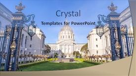  Presentation with san francisco - Presentation having san-francisco-city-hall background and a light blue colored foreground