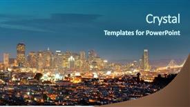  Presentation with san francisco - Theme having san francisco city skyline panorama background and a ocean colored foreground
