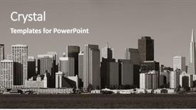  Presentation with san francisco - Amazing theme having san francisco city skyline panorama with urban architectures backdrop and a gray colored foreground