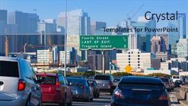  Presentation with rush hour - Cool new presentation design with san francisco city traffic backdrop and a light blue colored foreground