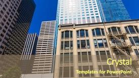  Presentation with san francisco - Presentation design enhanced with san francisco downtown buildings in california usa background and a coral colored foreground