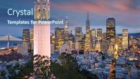  Presentation with san francisco - Slide set consisting of san-francisco-downtown-with-coit background and a ocean colored foreground