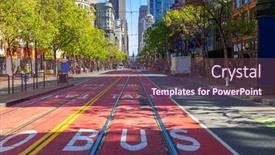  Presentation with san francisco - Audience pleasing presentation theme consisting of san-francisco-downtown-with-culture backdrop and a tawny brown colored foreground