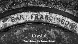  Presentation with san francisco - Presentation design consisting of san-francisco-manhole-cover-water background and a dark gray colored foreground