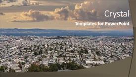  Presentation with mission - Presentation design consisting of san-francisco-mission-district-cityscape background and a coral colored foreground