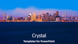  Presentation with san francisco - PPT theme consisting of san francisco skyline at night background and a navy blue colored foreground
