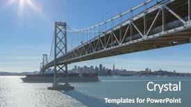  Presentation with san francisco - PPT layouts featuring san francisco skyline framed background and a ocean colored foreground