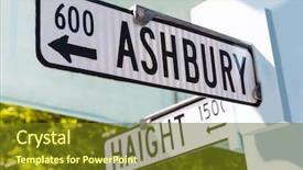  Presentation with intersection - Presentation design with san francisco street sign background and a tawny brown colored foreground