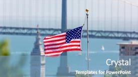  Presentation with usa flag - Presentation consisting of san francisco usa american flag background and a light blue colored foreground