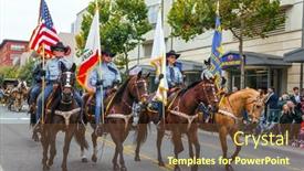  Presentation with cowboy - PPT layouts enhanced with san-francisco-usa-october-11 background and a tawny brown colored foreground