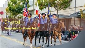 Presentation with equestrian - Audience pleasing presentation consisting of san-francisco-usa-october-11 backdrop and a tawny brown colored foreground