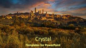  Presentation with unesco - PPT layouts enhanced with san-gimignano-unesco-site-tuscany background and a tawny brown colored foreground