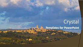  Presentation with unesco - Cool new theme with san-gimignano-unesco-site-tuscany backdrop and a teal colored foreground