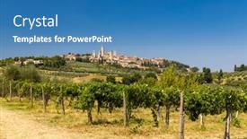  Presentation with unesco - Theme consisting of san-gimignano-unesco-site-tuscany background and a teal colored foreground