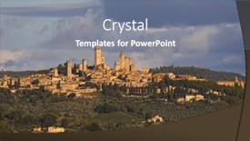  Presentation with unesco - PPT theme with san-gimignano-unesco-site-tuscany background and a gray colored foreground