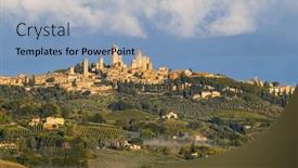  Presentation with unesco - Presentation theme consisting of san-gimignano-unesco-site-tuscany background and a light blue colored foreground
