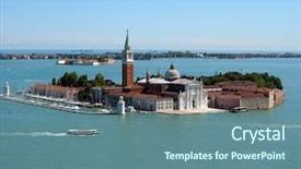 Presentation with venice - Theme featuring giorgio maggiore islet near venice background and a seafoam green colored foreground