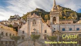  Presentation with square - Cool new theme with san-giuseppe-church backdrop and a violet colored foreground