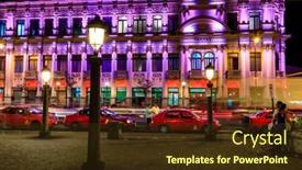  Presentation with nighttime - PPT theme enhanced with san-jose-costa-rica-november background and a tawny brown colored foreground